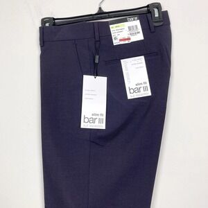 BAR III Men's Wool Blend Burgundy Slim-Fit Suit Pants‎ 30Wx32L E101489